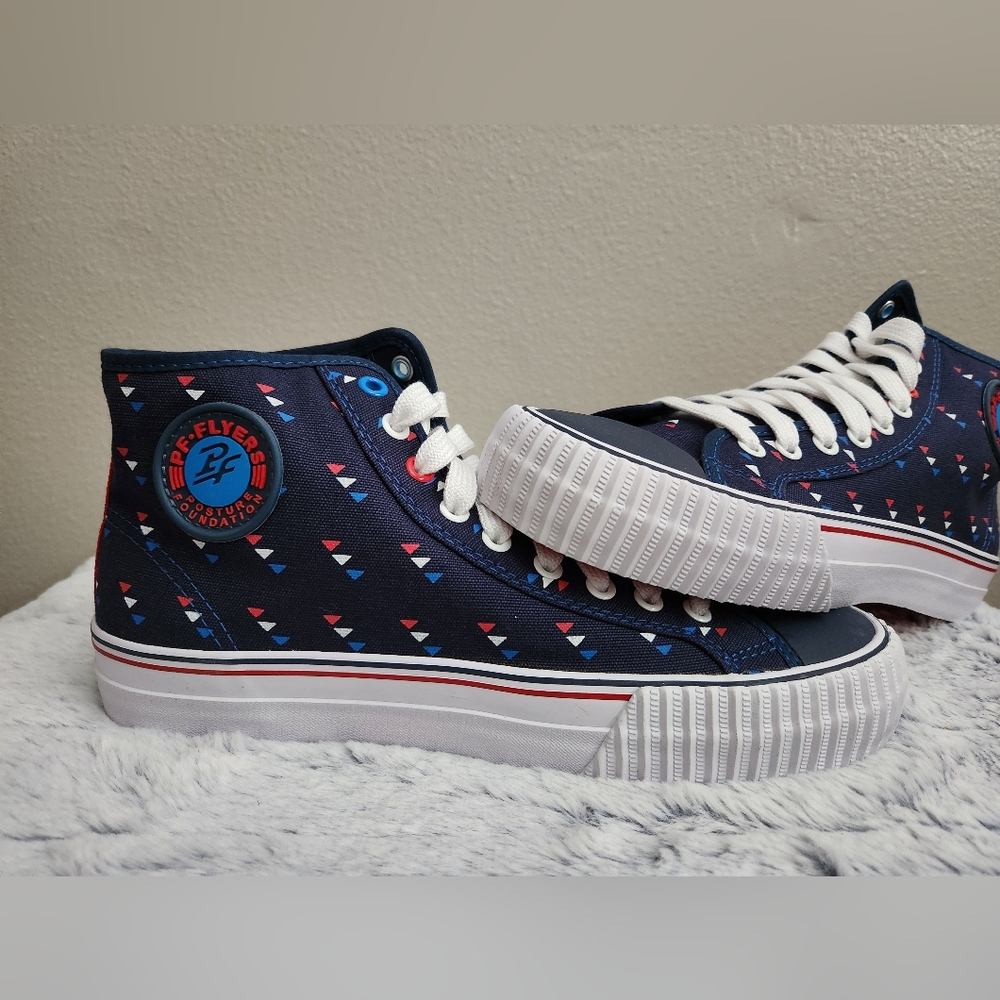 PF Flyers Rolland Berry Navy High-Top Sneakers Mens Size 9, Womens Size 10.5 NIB